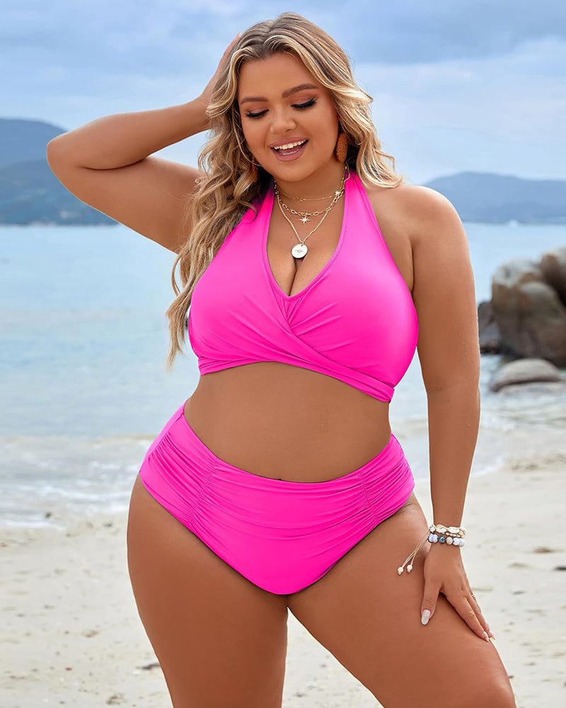 🔥Last Day Special Price £13.99!!💥👙Tummy Control Bathing Suits Modest High Waisted Bikini Sets
