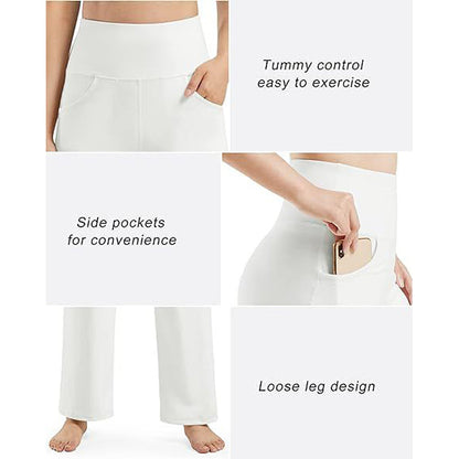 🔥🌹Hot-selling model👉Women's Wide-Leg Stretch Yoga Lounge Pants with Pockets💞💐