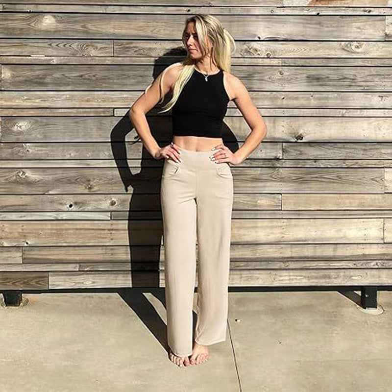 🔥🌹Hot-selling model👉Women's Wide-Leg Stretch Yoga Lounge Pants with Pockets💞💐