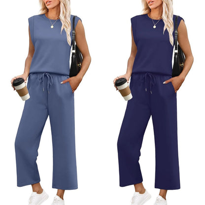 🩷2025 New Women's Sleeveless Top & Wide-Leg Pants 2-Piece Set