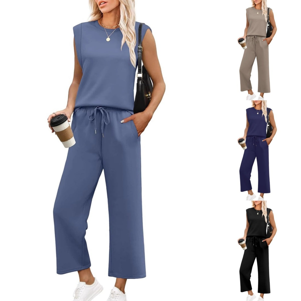 🩷2025 New Women's Sleeveless Top & Wide-Leg Pants 2-Piece Set