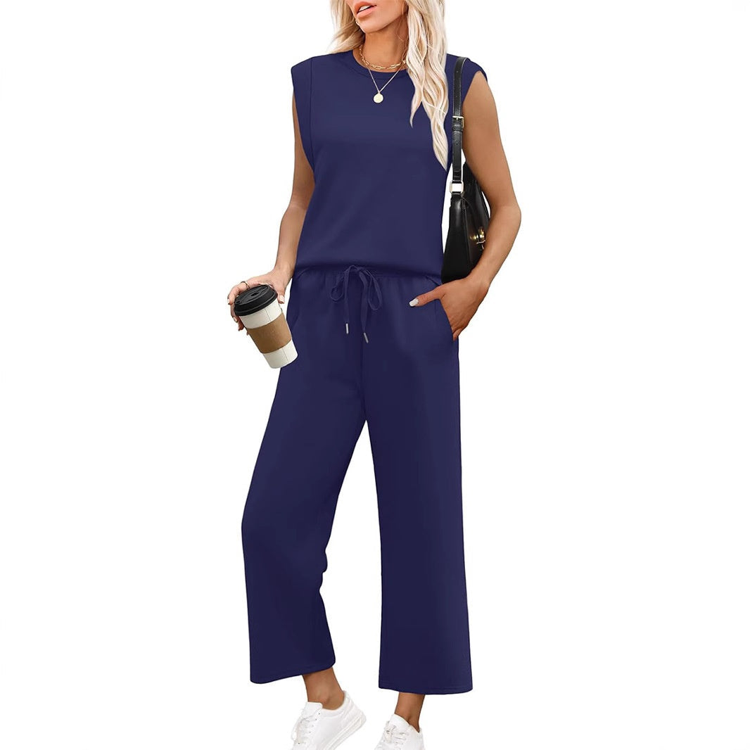 🩷2025 New Women's Sleeveless Top & Wide-Leg Pants 2-Piece Set