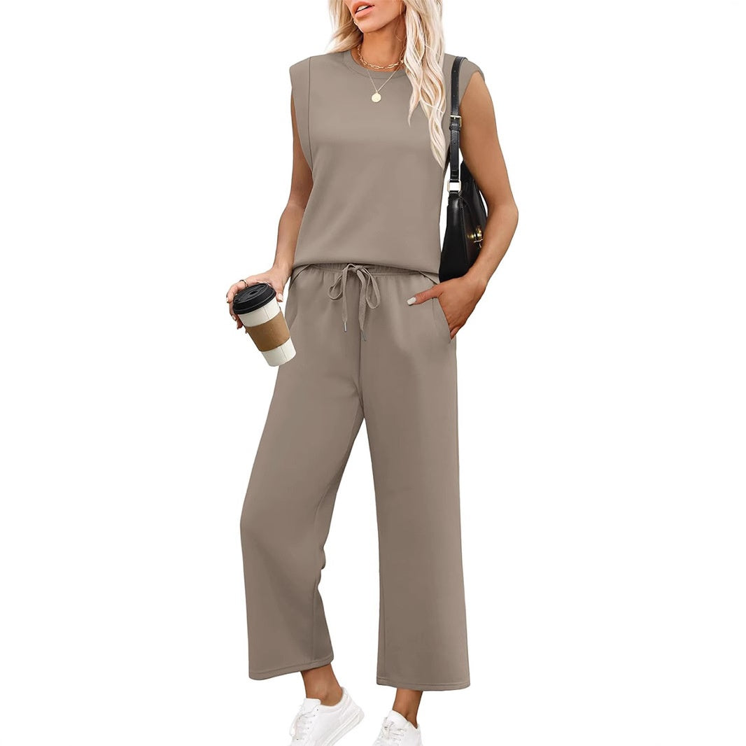 🩷2025 New Women's Sleeveless Top & Wide-Leg Pants 2-Piece Set