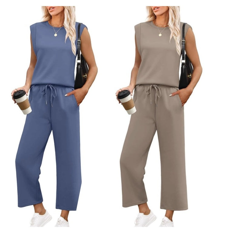 🩷2025 New Women's Sleeveless Top & Wide-Leg Pants 2-Piece Set