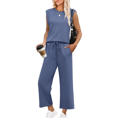 🩷2025 New Women's Sleeveless Top & Wide-Leg Pants 2-Piece Set