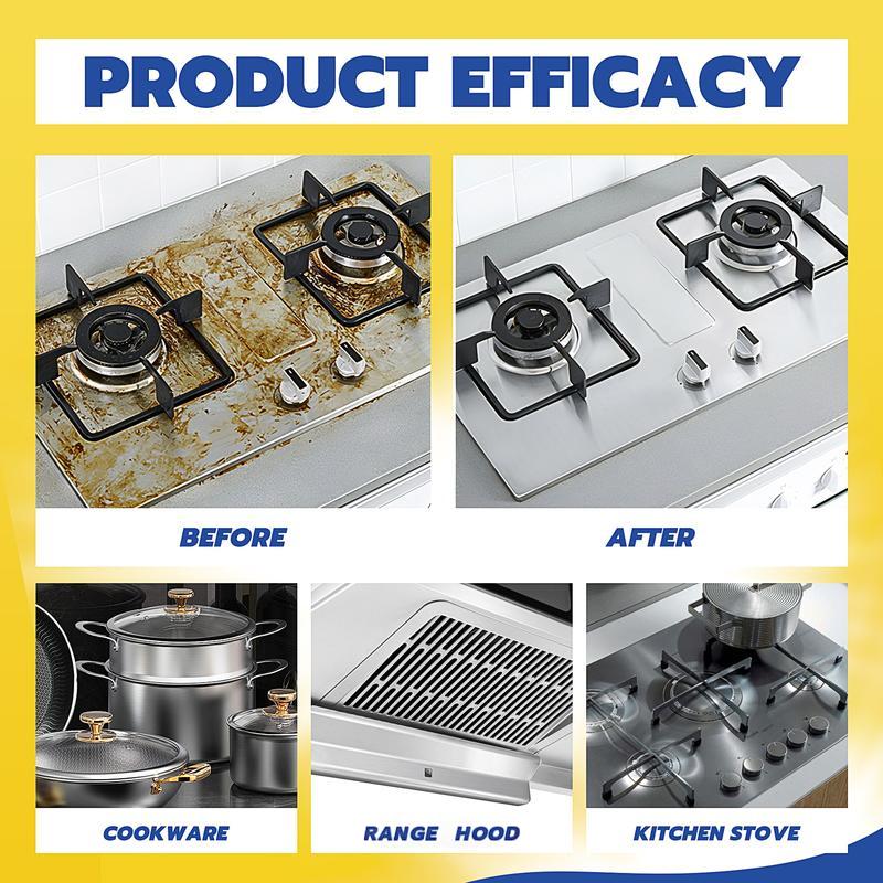 🧽LAST DAY 50% OFF✨Heavy Duty Kitchen Degreaser Spray, No Scrub Oil Stain Remover,Cut Tough Baked-On Grease, Food-Safe No Residue Cleaner  for Stove, Range Hood, Sink & Cookware