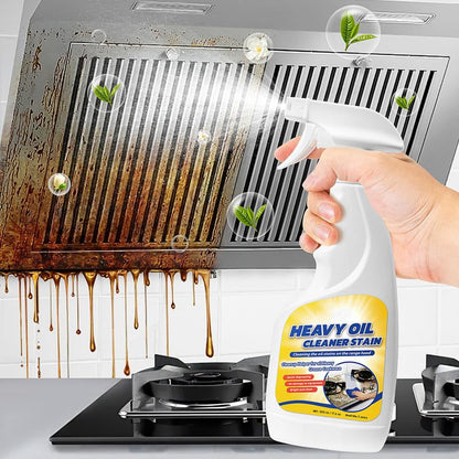 🧽LAST DAY 50% OFF✨Heavy Duty Kitchen Degreaser Spray, No Scrub Oil Stain Remover,Cut Tough Baked-On Grease, Food-Safe No Residue Cleaner  for Stove, Range Hood, Sink & Cookware