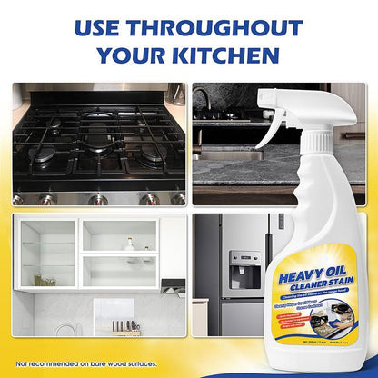 🧽LAST DAY 50% OFF✨Heavy Duty Kitchen Degreaser Spray, No Scrub Oil Stain Remover,Cut Tough Baked-On Grease, Food-Safe No Residue Cleaner  for Stove, Range Hood, Sink & Cookware
