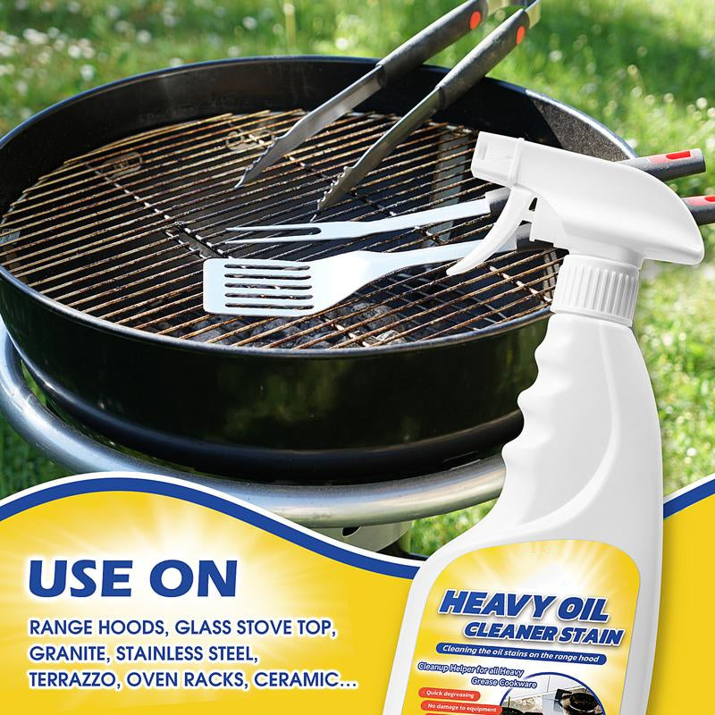🧽LAST DAY 50% OFF✨Heavy Duty Kitchen Degreaser Spray, No Scrub Oil Stain Remover,Cut Tough Baked-On Grease, Food-Safe No Residue Cleaner  for Stove, Range Hood, Sink & Cookware