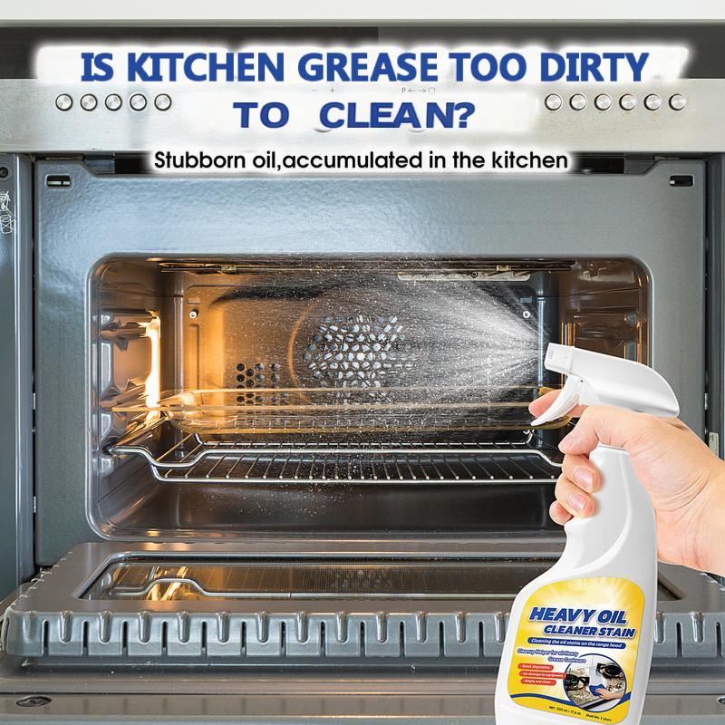 🧽LAST DAY 50% OFF✨Heavy Duty Kitchen Degreaser Spray, No Scrub Oil Stain Remover,Cut Tough Baked-On Grease, Food-Safe No Residue Cleaner  for Stove, Range Hood, Sink & Cookware