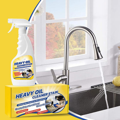 🧽LAST DAY 50% OFF✨Heavy Duty Kitchen Degreaser Spray, No Scrub Oil Stain Remover,Cut Tough Baked-On Grease, Food-Safe No Residue Cleaner  for Stove, Range Hood, Sink & Cookware