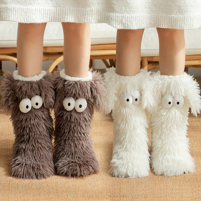 📢📢￡13.99 Buy 1 Get 1 Free!!!⚡50K+ SOLD💕Women's Plush Slippers Socks Floor Socks Winter Home Indoor Thickened Fleece-Lined Anti-Slip Adult Women's Plush Snow Socks Shoe Covers