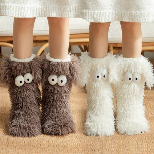 📢📢￡13.99 Buy 1 Get 1 Free!!!⚡50K+ SOLD💕Women's Plush Slippers Socks Floor Socks Winter Home Indoor Thickened Fleece-Lined Anti-Slip Adult Women's Plush Snow Socks Shoe Covers
