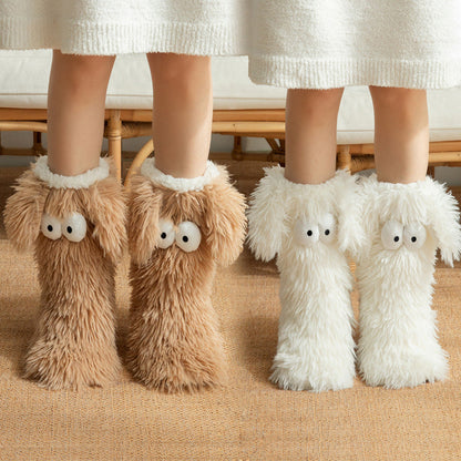 📢📢￡13.99 Buy 1 Get 1 Free!!!⚡50K+ SOLD💕Women's Plush Slippers Socks Floor Socks Winter Home Indoor Thickened Fleece-Lined Anti-Slip Adult Women's Plush Snow Socks Shoe Covers