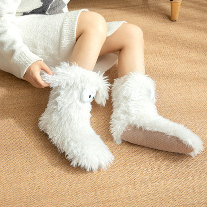📢📢￡13.99 Buy 1 Get 1 Free!!!⚡50K+ SOLD💕Women's Plush Slippers Socks Floor Socks Winter Home Indoor Thickened Fleece-Lined Anti-Slip Adult Women's Plush Snow Socks Shoe Covers