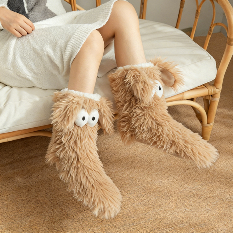 📢📢￡13.99 Buy 1 Get 1 Free!!!⚡50K+ SOLD💕Women's Plush Slippers Socks Floor Socks Winter Home Indoor Thickened Fleece-Lined Anti-Slip Adult Women's Plush Snow Socks Shoe Covers