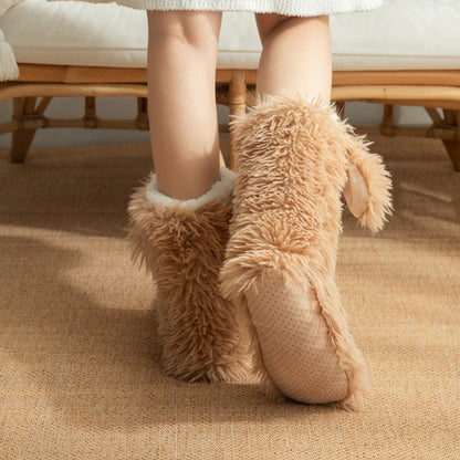 📢📢￡13.99 Buy 1 Get 1 Free!!!⚡50K+ SOLD💕Women's Plush Slippers Socks Floor Socks Winter Home Indoor Thickened Fleece-Lined Anti-Slip Adult Women's Plush Snow Socks Shoe Covers