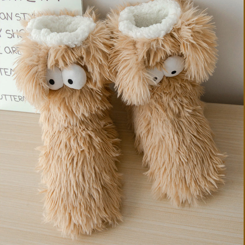 📢📢￡13.99 Buy 1 Get 1 Free!!!⚡50K+ SOLD💕Women's Plush Slippers Socks Floor Socks Winter Home Indoor Thickened Fleece-Lined Anti-Slip Adult Women's Plush Snow Socks Shoe Covers