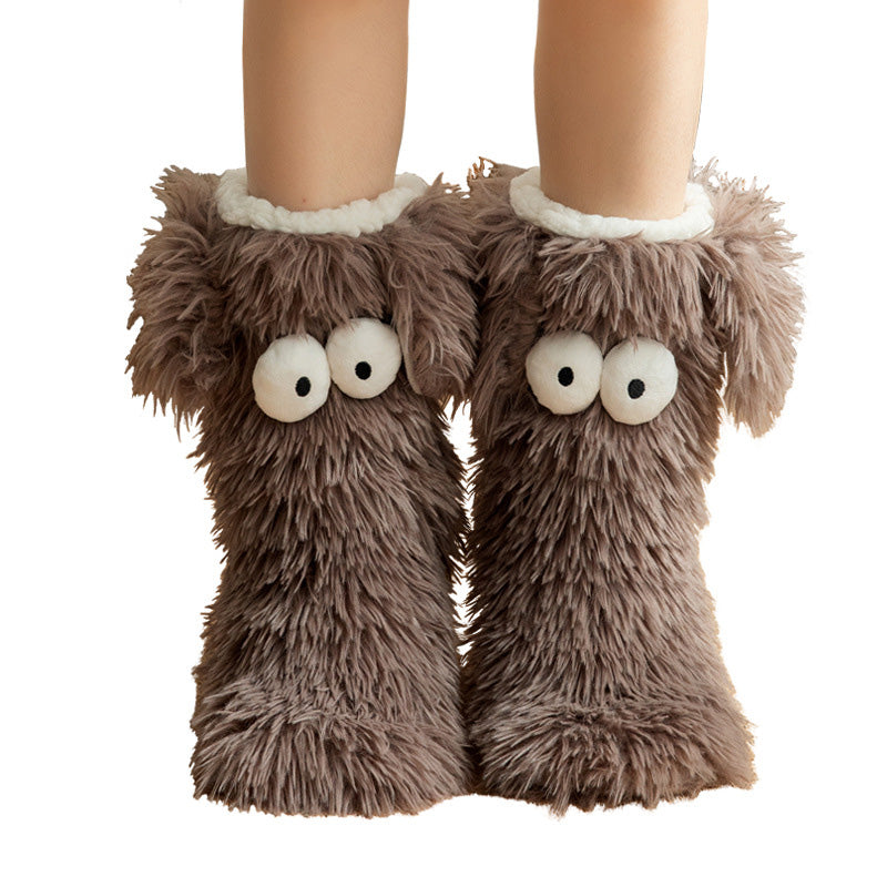 📢📢￡13.99 Buy 1 Get 1 Free!!!⚡50K+ SOLD💕Women's Plush Slippers Socks Floor Socks Winter Home Indoor Thickened Fleece-Lined Anti-Slip Adult Women's Plush Snow Socks Shoe Covers