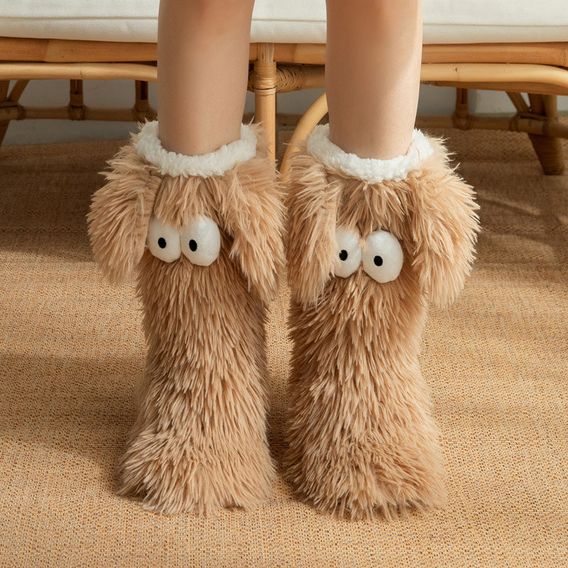 📢📢￡13.99 Buy 1 Get 1 Free!!!⚡50K+ SOLD💕Women's Plush Slippers Socks Floor Socks Winter Home Indoor Thickened Fleece-Lined Anti-Slip Adult Women's Plush Snow Socks Shoe Covers