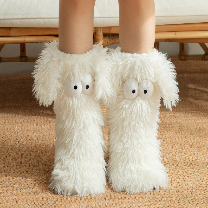 📢📢￡13.99 Buy 1 Get 1 Free!!!⚡50K+ SOLD💕Women's Plush Slippers Socks Floor Socks Winter Home Indoor Thickened Fleece-Lined Anti-Slip Adult Women's Plush Snow Socks Shoe Covers
