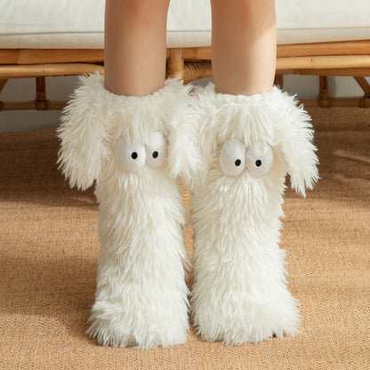 📢📢￡13.99 Buy 1 Get 1 Free!!!⚡50K+ SOLD💕Women's Plush Slippers Socks Floor Socks Winter Home Indoor Thickened Fleece-Lined Anti-Slip Adult Women's Plush Snow Socks Shoe Covers