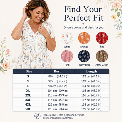 ⏳LAST DAY SALE ONLY￡16.99!!🌿Women's V-Neck Floral Print Dress with Twist Waist
