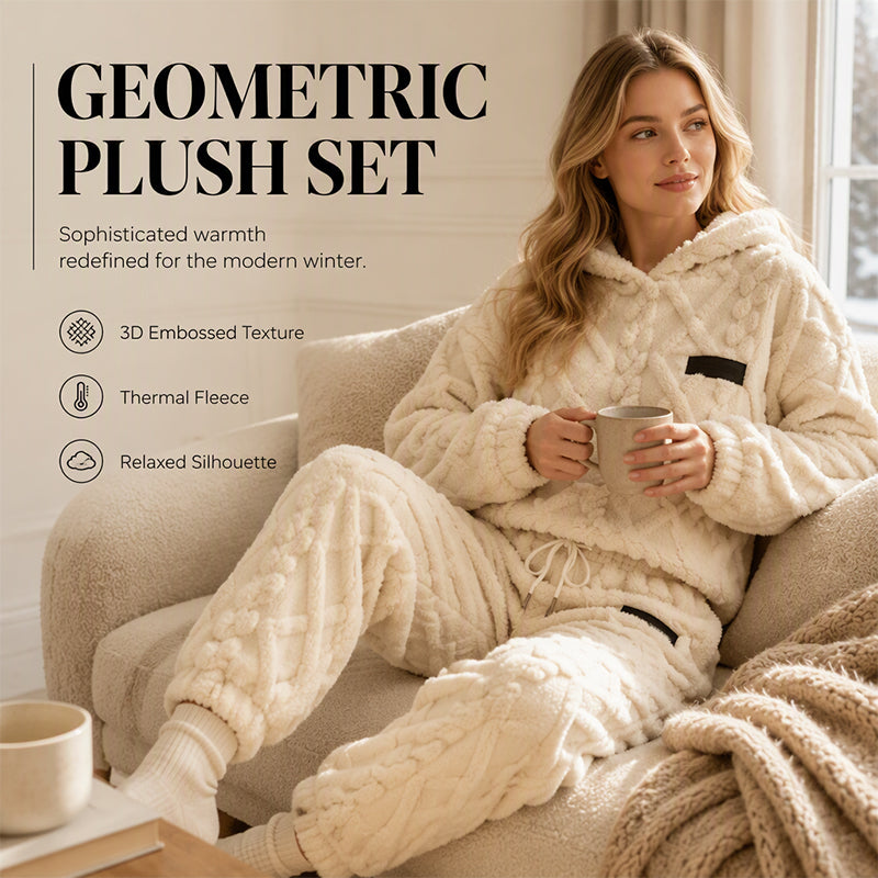 ⏳LAST DAY SALE ONLY ￡24.99!!🔥🍂 Embossed Geometric Plush Set – Timeless Comfort & Effortless Style For Every Occasion