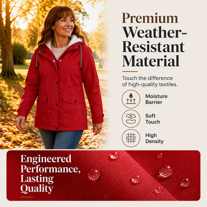 🍂Autumn Hot Sale 55% OFF! 💥Women's Plush-Lined Windproof Hooded Jacket