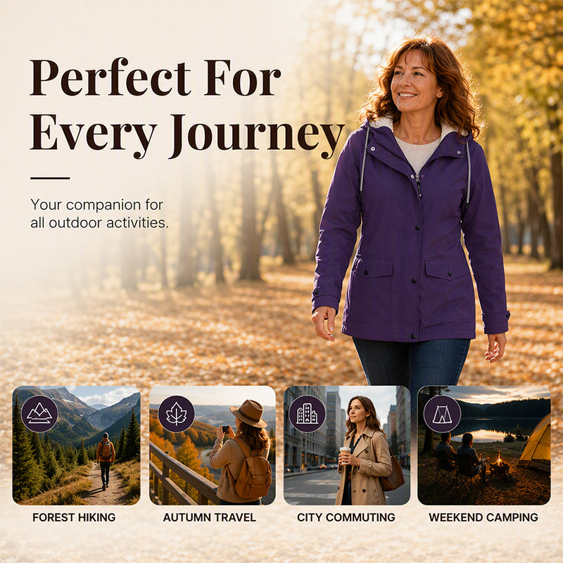 🍂Autumn Hot Sale 55% OFF! 💥Women's Plush-Lined Windproof Hooded Jacket