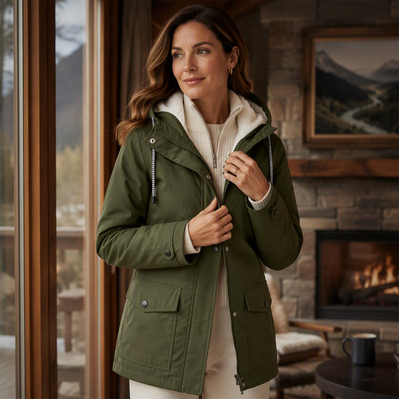 🍂Autumn Hot Sale 55% OFF! 💥Women's Plush-Lined Windproof Hooded Jacket