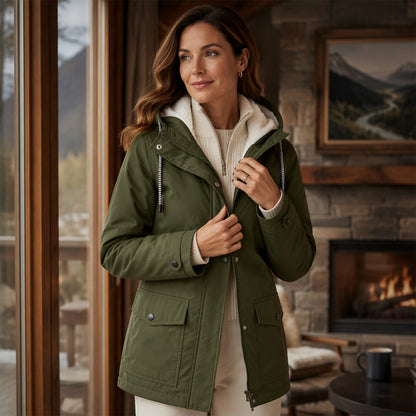 🍂Autumn Hot Sale 55% OFF! 💥Women's Plush-Lined Windproof Hooded Jacket