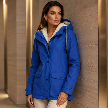 🍂Autumn Hot Sale 55% OFF! 💥Women's Plush-Lined Windproof Hooded Jacket