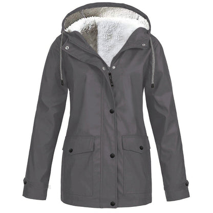 🍂Autumn Hot Sale 55% OFF! 💥Women's Plush-Lined Windproof Hooded Jacket