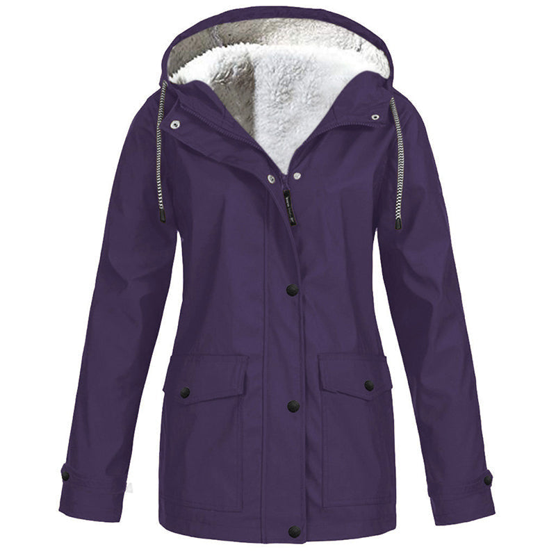 🍂Autumn Hot Sale 55% OFF! 💥Women's Plush-Lined Windproof Hooded Jacket