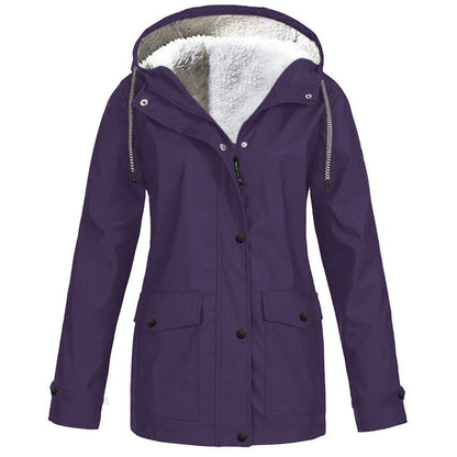 🍂Autumn Hot Sale 55% OFF! 💥Women's Plush-Lined Windproof Hooded Jacket