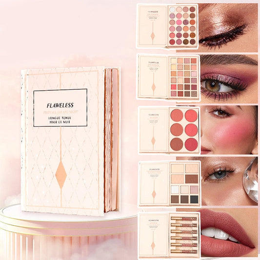 ⏳LAST DAY SALE 50% OFF!!🎁✨Magic Makeup Book – All-in-One Cosmetic Palette with Eyeshadows, Blush, Highlighter & Lip Gloss | Perfect Christmas Gift for Her🎄🇬🇧