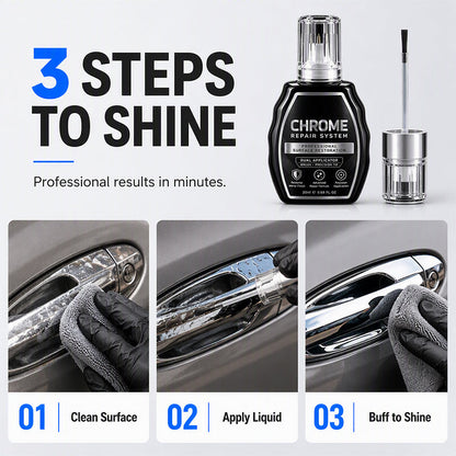 ✨Chrome Repair Pen – Dual-Applicator Mirror-Shine Metal Touch-Up Tool🚗🔧