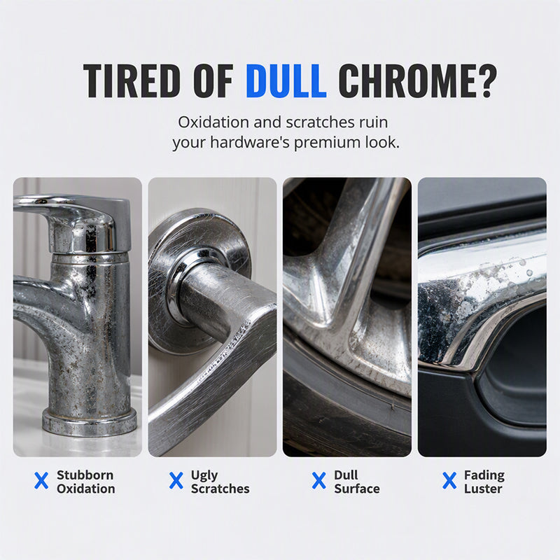 ✨Chrome Repair Pen – Dual-Applicator Mirror-Shine Metal Touch-Up Tool🚗🔧