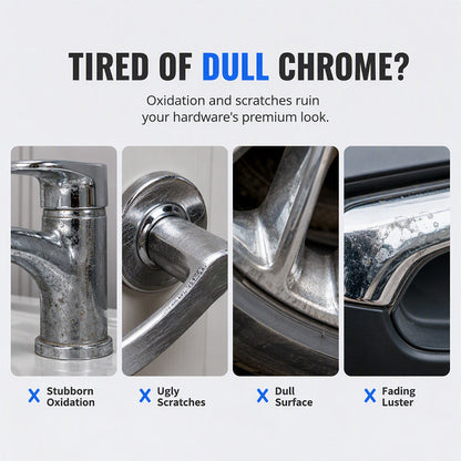 ✨Chrome Repair Pen – Dual-Applicator Mirror-Shine Metal Touch-Up Tool🚗🔧