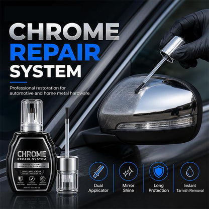✨Chrome Repair Pen – Dual-Applicator Mirror-Shine Metal Touch-Up Tool🚗🔧