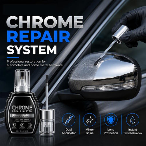 ✨Chrome Repair Pen – Dual-Applicator Mirror-Shine Metal Touch-Up Tool🚗🔧