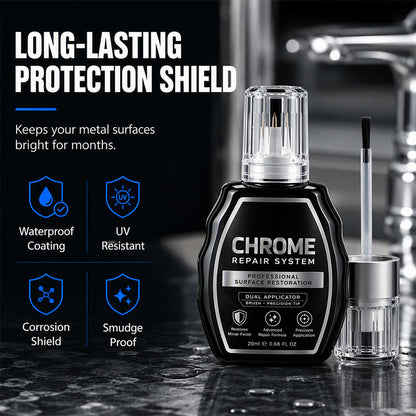 ✨Chrome Repair Pen – Dual-Applicator Mirror-Shine Metal Touch-Up Tool🚗🔧