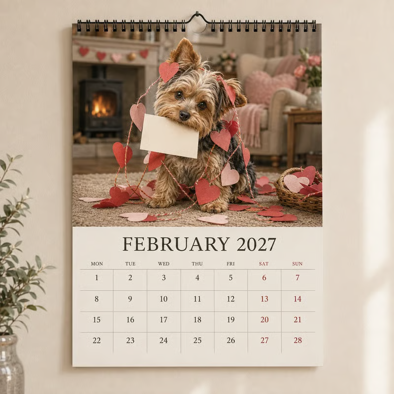🐶Surprise Price: Only £8.99!!!📅2027 Yorkshire Terrier Wall Calendar