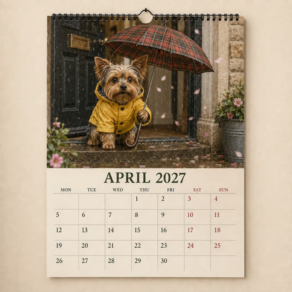 🐶Surprise Price: Only £8.99!!!📅2027 Yorkshire Terrier Wall Calendar