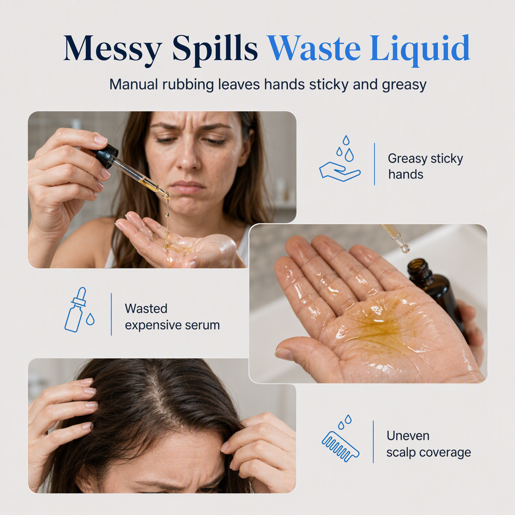 Double Sided Scalp Applicator Comb and Roller Ball Massager for Hair Liquid and Essential Oils