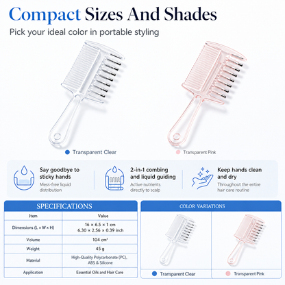 Double Sided Scalp Applicator Comb and Roller Ball Massager for Hair Liquid and Essential Oils