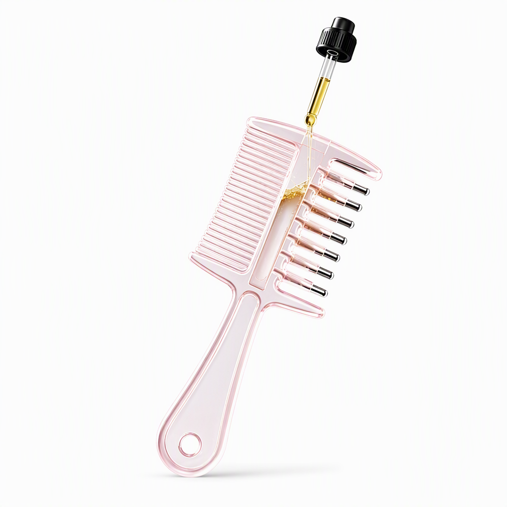 Double Sided Scalp Applicator Comb and Roller Ball Massager for Hair Liquid and Essential Oils