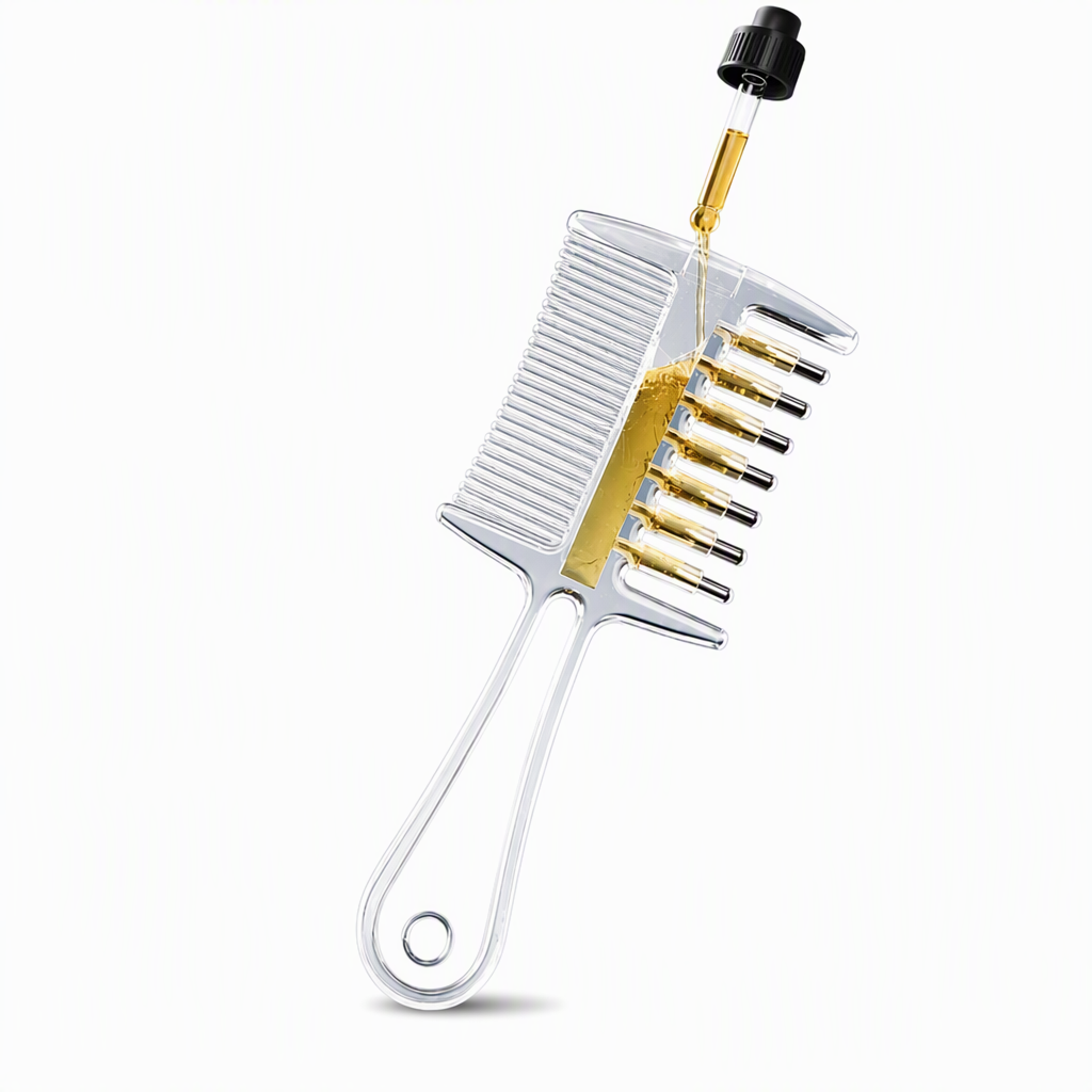 Double Sided Scalp Applicator Comb and Roller Ball Massager for Hair Liquid and Essential Oils