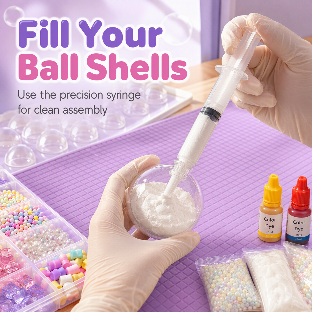 🧪DIY Squeeze Ball Making Kit – mix colorful clay & sparkling fillers, leak-proof slow-rising fun. No-mess craft for kids! 🎨✅